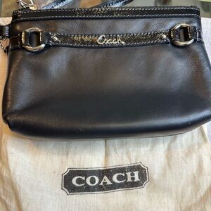 Coach Black Leather Wristlet